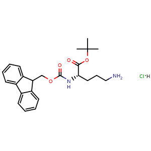 Chemical structure of (S)-N1-Fmoc-1-Boc-butane-1,4-diamine Hydrochloride , CAS 2845095-79-4, AChemBlock W171914