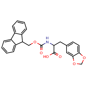 Chemical structure of N-Fmoc-2-amino-3-(benzo[d][1,3]dioxol-5-yl)propanoic acid , CAS 1702522-80-2, AChemBlock W171919