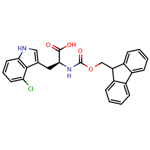 Chemical structure of N-Fmoc-4-chloro-L-tryptophan , CAS 2244532-68-9, AChemBlock W171939