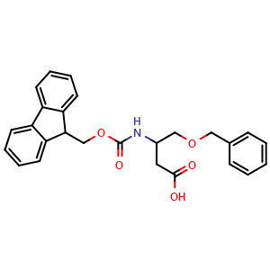 Chemical structure of N-Fmoc-3-amino-4-(benzyloxy)butanoic acid , CAS 1822814-12-9, AChemBlock W171947