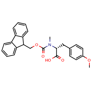 Chemical structure of Fmoc-N-methyl-O-methyl-D-tyrosine , CAS 193086-28-1, AChemBlock W171948