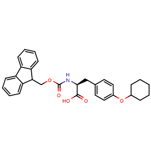 Chemical structure of N-Fmoc-O-cyclohexyl-L-tyrosine , CAS 93298-85-2, AChemBlock W171996