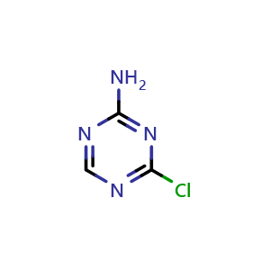 Chemical structure of 4-chloro-1,3,5-triazin-2-amine , CAS 7709-13-9, AChemBlock W172018