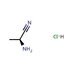 Chemical structure of (S)-2-aminopropanenitrile hydrochloride , CAS 59981-03-2, AChemBlock W172022