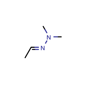 Chemical structure of 2-Ethylidene-1,1-dimethylhydrazine , CAS 7422-90-4, AChemBlock W172030