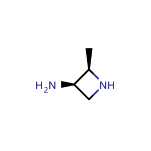Chemical structure of (2R,3R)-2-methylazetidin-3-amine , CAS 164906-76-7, AChemBlock W172031