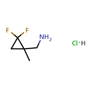 Chemical structure of (2,2-difluoro-1-methyl-cyclopropyl)methanamine;hydrochloride , CAS 1955530-15-0, AChemBlock W172055