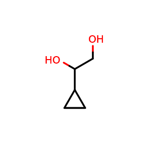 Chemical structure of 1-cyclopropylethane-1,2-diol , CAS 784105-42-6, AChemBlock W172061