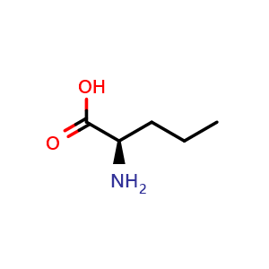 Chemical structure of D-Norvaline , CAS 2013-12-9, AChemBlock W172065