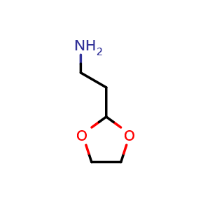 Chemical structure of 2-(1,3-dioxolan-2-yl)ethan-1-amine , CAS 5754-35-8, AChemBlock W172066