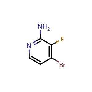 Chemical structure of 4-bromo-3-fluoro-pyridin-2-amine , CAS 1417532-98-9, AChemBlock W172084