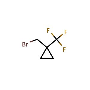 Chemical structure of 1-(bromomethyl)-1-(trifluoromethyl)cyclopropane , CAS 1155272-93-7, AChemBlock W172092