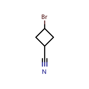 Chemical structure of 3-bromocyclobutanecarbonitrile , CAS 1824469-41-1, AChemBlock W172093