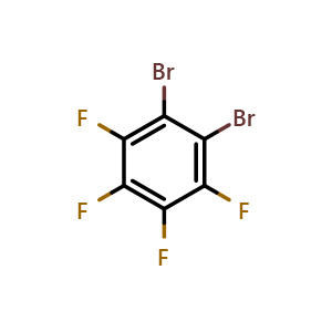 Chemical structure of 1,2-dibromo-3,4,5,6-tetrafluoro-benzene , CAS 827-08-7, AChemBlock W172122