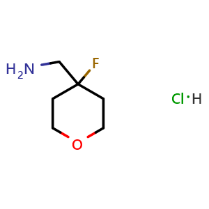 Chemical structure of (4-fluorotetrahydropyran-4-yl)methanamine;hydrochloride , CAS 1263180-53-5, AChemBlock W172154