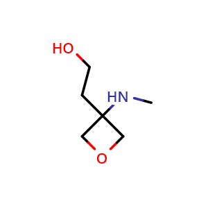 Chemical structure of 2-[3-(methylamino)oxetan-3-yl]ethanol , CAS 1784390-24-4, AChemBlock W172161
