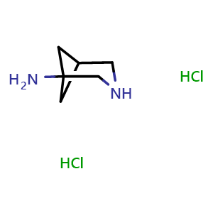Chemical structure of 3-azabicyclo[3.1.1]heptan-1-amine dihydrochloride , CAS 220593-83-9, AChemBlock W172163