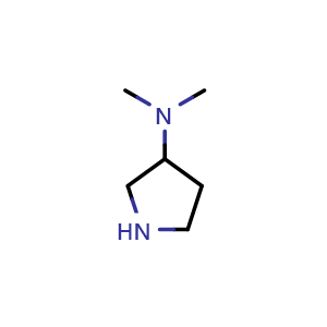 Chemical structure of N,N-dimethylpyrrolidin-3-amine , CAS 69478-75-7, AChemBlock W172171