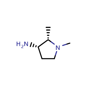 Chemical structure of (2S,3S)-1,2-dimethylpyrrolidin-3-amine , CAS 2920198-31-6, AChemBlock W172173