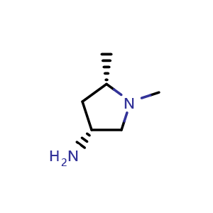Chemical structure of (3R,5S)-1,5-dimethylpyrrolidin-3-amine , CAS 1951373-49-1, AChemBlock W172174