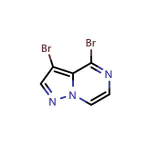 Chemical structure of 3,4-dibromopyrazolo[1,5-a]pyrazine , CAS 1956339-34-6, AChemBlock W172189