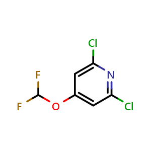 Chemical structure of 2,6-Dichloro-4-(difluoromethoxy)pyridine , CAS 1214379-42-6, AChemBlock W172195