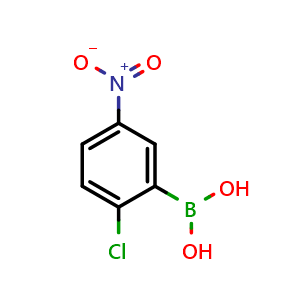 Chemical structure of 2-Chloro-5-nitrobenzeneboronic acid , CAS 867333-29-7, AChemBlock W172205