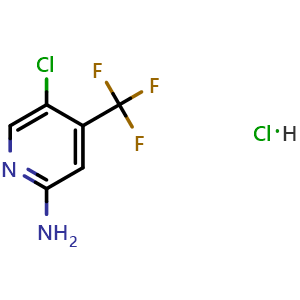 Chemical structure of 5-chloro-4-(trifluoromethyl)pyridin-2-amine;hydrochloride , CAS 1095824-77-3, AChemBlock W172207