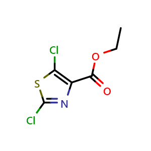 Chemical structure of Ethyl 2,5-dichloro-1,3-thiazole-4-carboxylate , CAS 135925-33-6, AChemBlock W172208