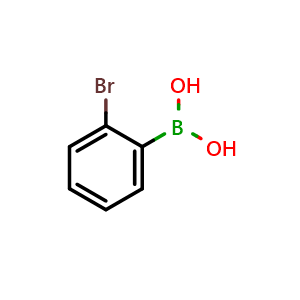 Chemical structure of (2-Bromophenyl)boronic acid , CAS 244205-40-1, AChemBlock W172215