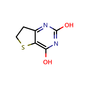 Chemical structure of 6H,7H-Thieno[3,2-d]pyrimidine-2,4-diol , CAS 913581-92-7, AChemBlock W172222