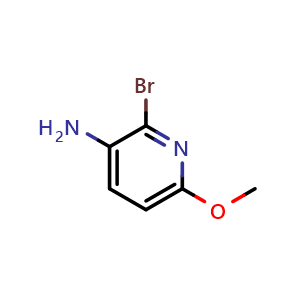 Chemical structure of 2-bromo-6-methoxypyridin-3-amine , CAS 135795-46-9, AChemBlock W172225