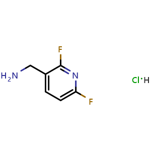 Chemical structure of (2,6-difluoro-3-pyridyl)methanamine;hydrochloride , CAS 2253640-59-2, AChemBlock W172226