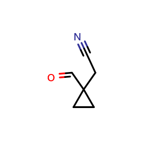 Chemical structure of 2-(1-formylcyclopropyl)acetonitrile , CAS 185516-78-3, AChemBlock W172233