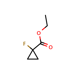 Chemical structure of ethyl 1-fluorocyclopropane-1-carboxylate , CAS 2089300-05-8, AChemBlock W172250