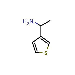 Chemical structure of 1-(thiophen-3-yl)ethan-1-amine , CAS 118488-08-7, AChemBlock W172253