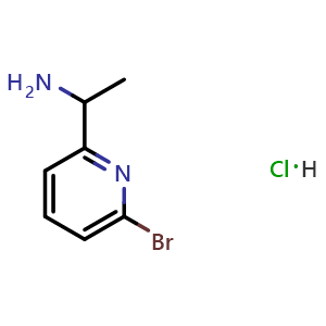 Chemical structure of 1-(6-bromo-2-pyridyl)ethylamine hydrochloride , CAS 2250242-61-4, AChemBlock W172268