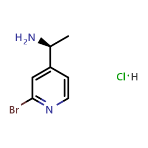 Chemical structure of (1S)-1-(2-bromo(4-pyridyl))ethylamine hydrochloride , CAS 1391563-33-9, AChemBlock W172270