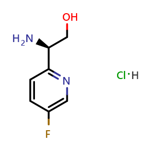 Chemical structure of (R)-2-amino-2-(5-fluoropyridin-2-yl)ethanol hydrochloride , CAS 2704435-09-4, AChemBlock W172272
