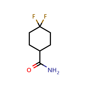 Chemical structure of 4,4-Difluorocyclohexanecarboxamide , CAS 927209-98-1, AChemBlock W172278