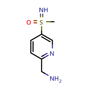 Chemical structure of [5-(methylsulfonimidoyl)-2-pyridyl]methanamine , CAS 2093484-30-9, AChemBlock W172285