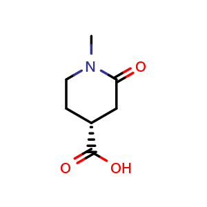 Chemical structure of (4R)-1-methyl-2-oxopiperidine-4-carboxylic acid , CAS 2200552-11-8, AChemBlock W172289
