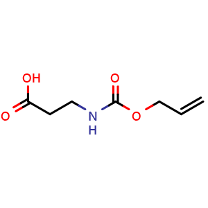 Chemical structure of N-Allyloxycarbonyl-b-alanine , CAS 111695-91-1, AChemBlock W172290