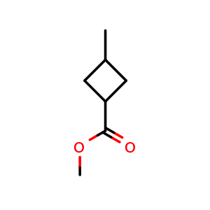 Chemical structure of methyl 3-methylcyclobutanecarboxylate , CAS 14924-54-0, AChemBlock W172300