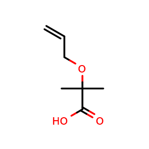 Chemical structure of 2-allyloxy-2-methyl-propanoic acid , CAS 17859-93-7, AChemBlock W172302