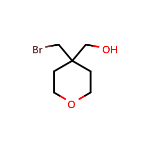 Chemical structure of [4-(bromomethyl)tetrahydropyran-4-yl]methanol , CAS 174747-96-7, AChemBlock W172303