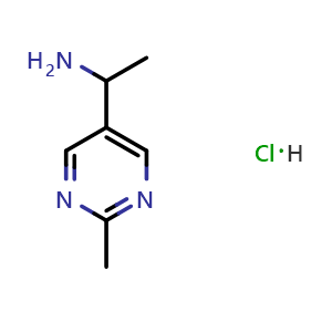 Chemical structure of 1-(2-methylpyrimidin-5-yl)ethanamine hydrochloride , CAS 2665660-59-1, AChemBlock W172304