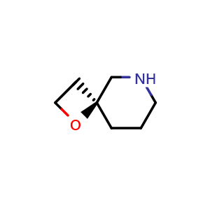 Chemical structure of (4S)-1-oxa-8-azaspiro[3.5]nonane , CAS 1527519-18-1, AChemBlock W172310
