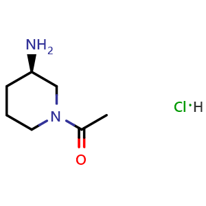 Chemical structure of 1-[(3R)-3-amino-1-piperidyl]ethanone;hydrochloride , CAS 1177014-59-3, AChemBlock W172331