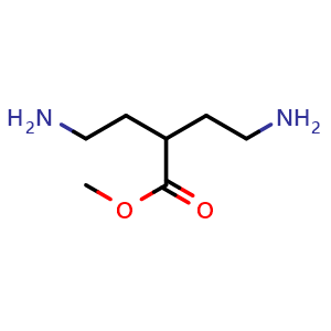 Chemical structure of methyl 4-amino-2-(2-aminoethyl)butanoate , CAS 1956386-41-6, AChemBlock W172347